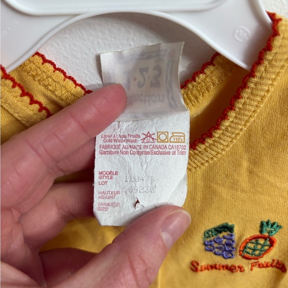 Vintage Yellow colorful 'Summer Fruits' summer dress 2 years - Picture 6 of 8